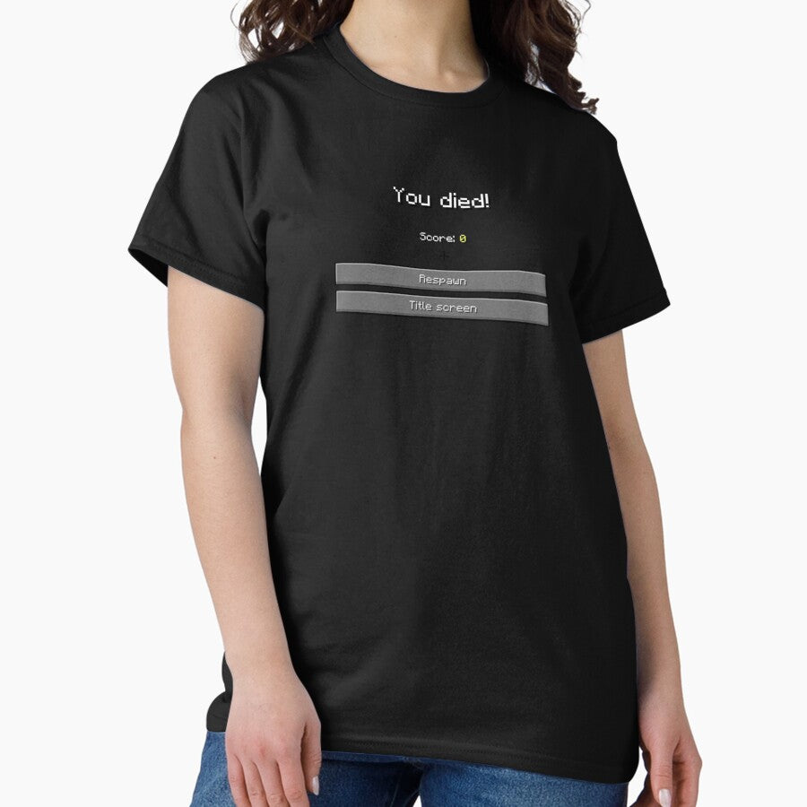 Game Over Screen Minecraft Classic T Shirt