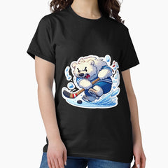 Angry Polar Bear Ice Hockey Sport Snow Lover Classic T-Shirt