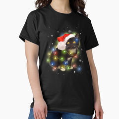 Black Cat Lover Led Christmas Classic T-Shirt