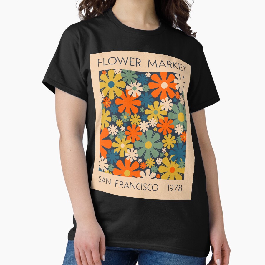 Flower Market San Francisco 1978 Retro Floral Art Classic T-Shirt
