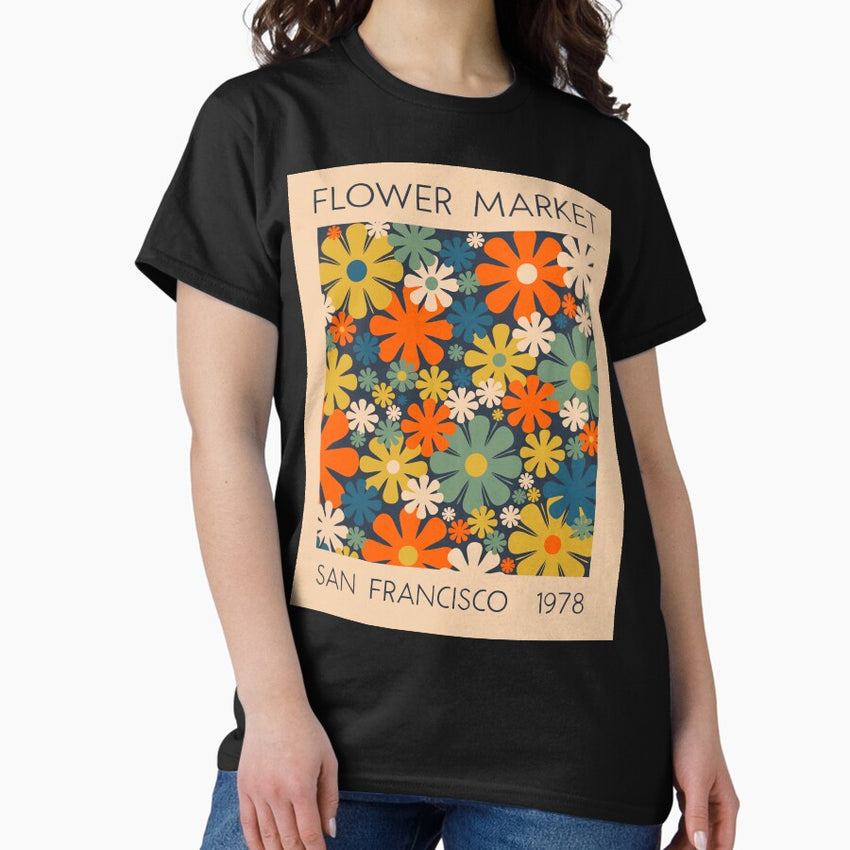 Flower Market San Francisco 1978 Retro Floral Art Classic T-Shirt