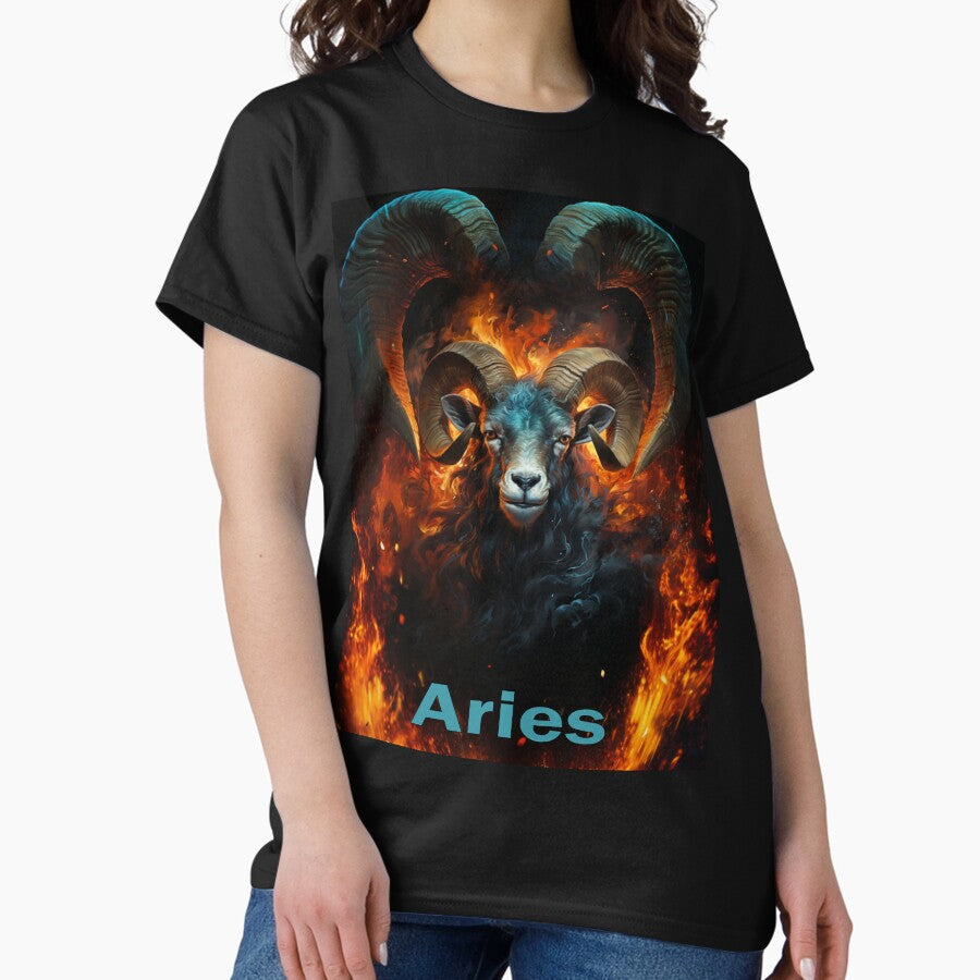 Aries Fire - Ram Bursting from Flames Classic T-Shirt