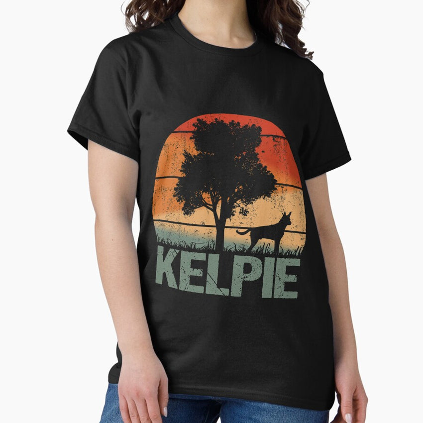 Australian Kelpie Dog Vintage Retro Classic T Shirt
