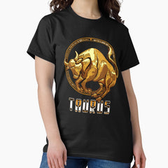 Taurus Gold Metal Zodiac Sign Classic T-Shirt