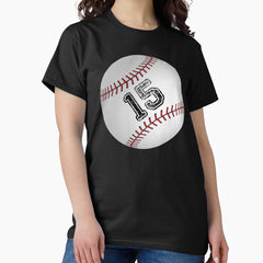 Baseball ball number 15, fifteen Classic T-Shirt