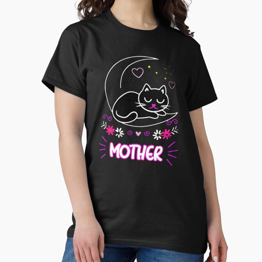 Best Black Cat Mom for Proud Feline Lovers Classic T-Shirt