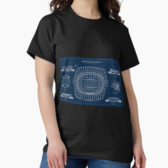 Arrowhead Stadium Navy Blueprint Classic T Shirt