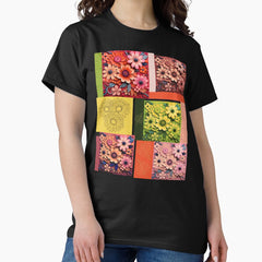 Retro Floral Fusion: A Mesmerizing Blast from the Past Classic T-Shirt