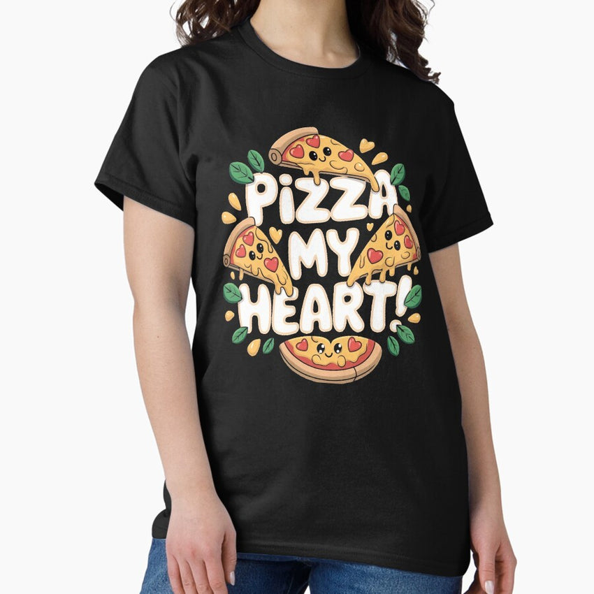 Cute and Funny Pizza My Heart! Design Classic T-Shirt
