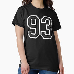 93 Black Jersey Sports Number ninety-three Football 93 Classic T-Shirt