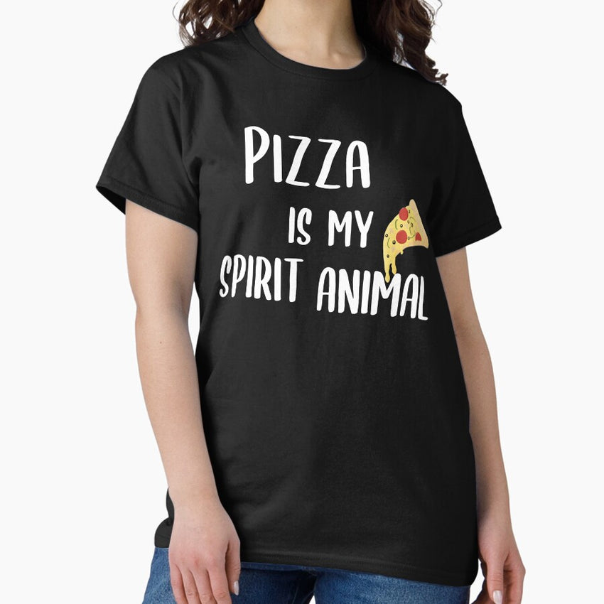 Pizza is my spirit animal (funny, cheese pizza slice design for pizza lovers and foodies) Classic T-Shirt