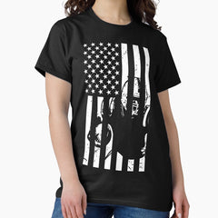American Football Player On American Flag Classic T Shirt