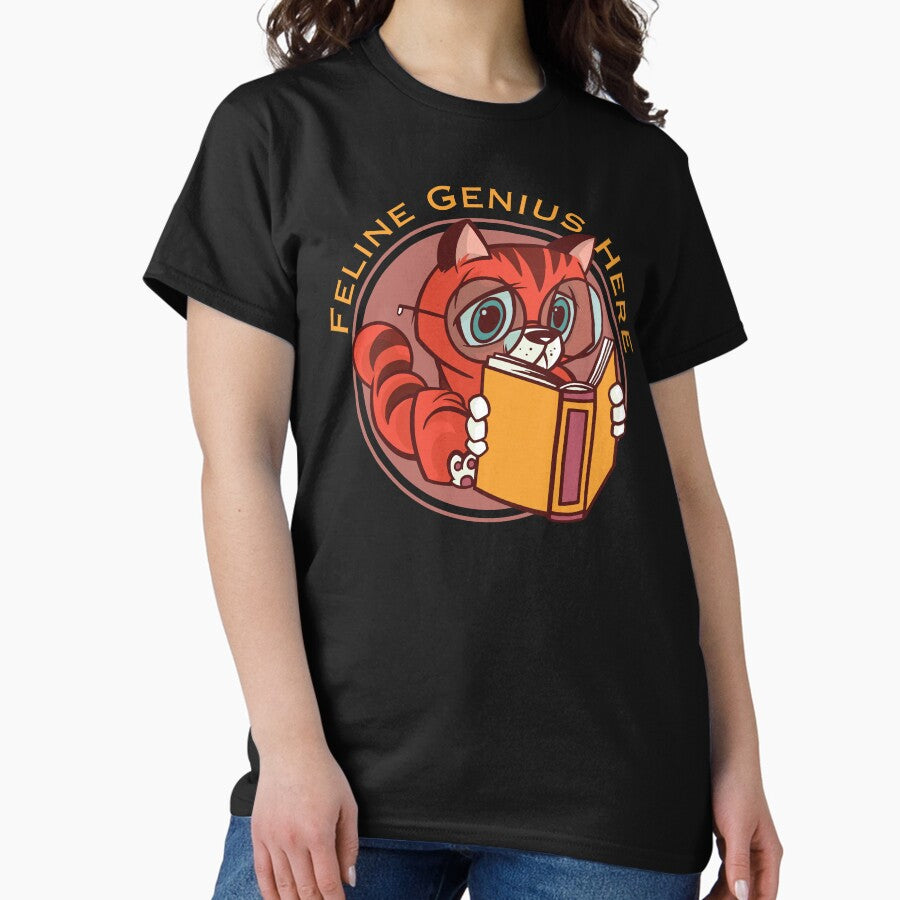 Smart Cat Bookworm Classic T-Shirt