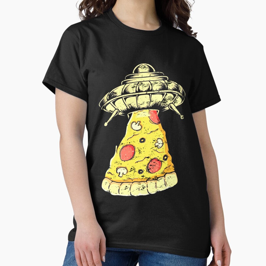 Flying Saucer With A Pizza Classic T-Shirt