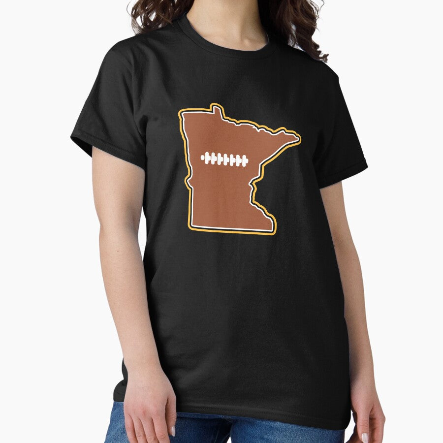 Minnesota Football State Outline Sports Classic T-Shirt