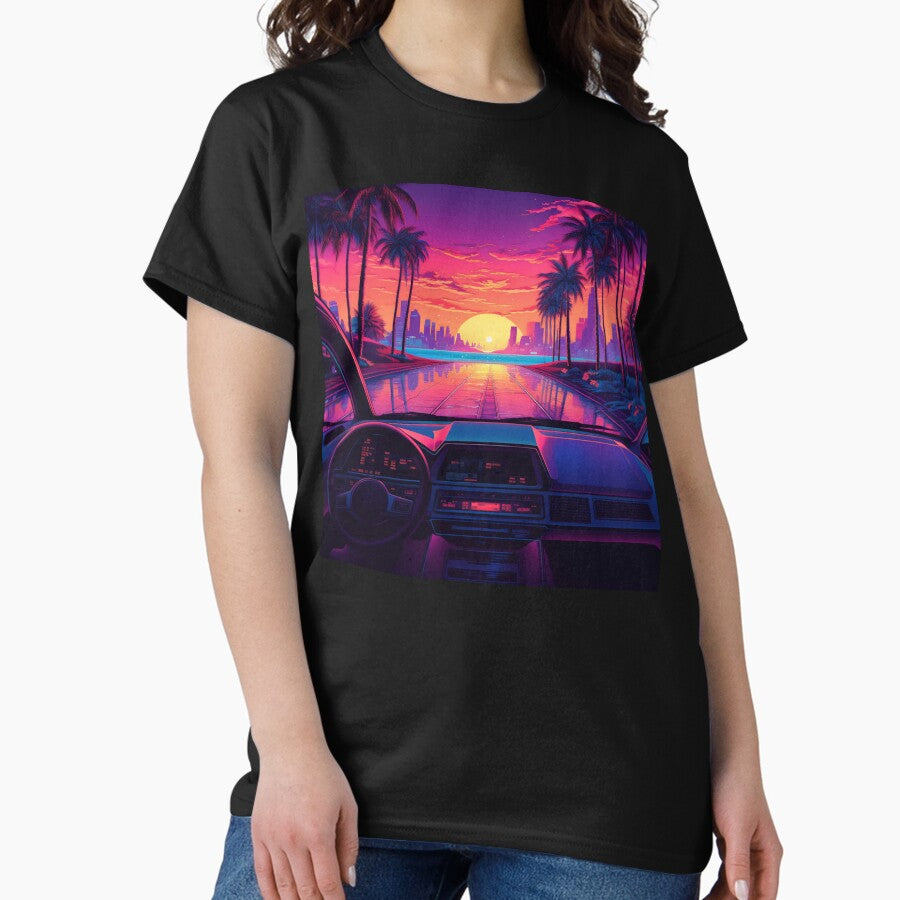 Synthwave Sunset Drive Retro Classic T Shirt