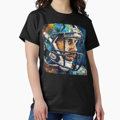 American Football Player Painting In The Style Of Vincent Van Gogh Classic T Shirt