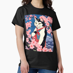 Black Cat Kimono Classic T Shirt