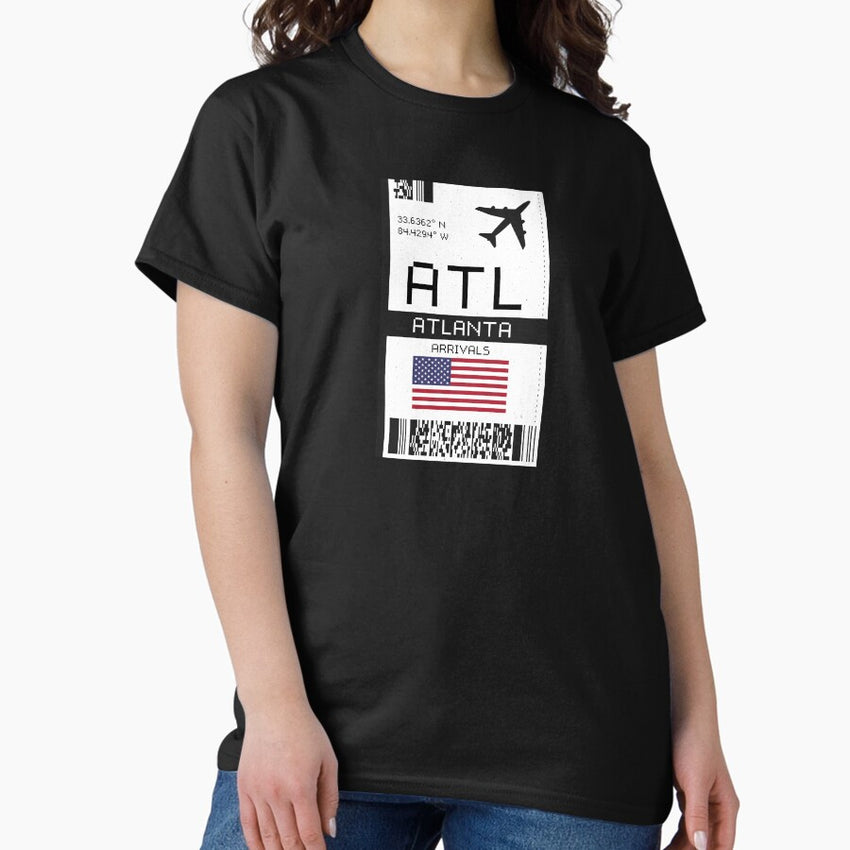 ATL Atlanta Airport - Georgia Boarding Pass Ticket Classic T-Shirt