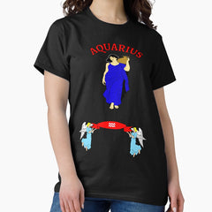 Aquarius rising and ascendant Zodiac star sign Classic T-Shirt