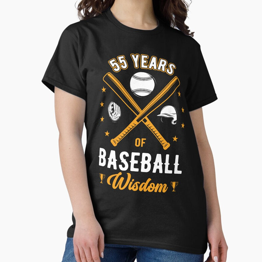 55th Birthday Baseball Player Gift 55 Years Baseball Coach Classic T-Shirt