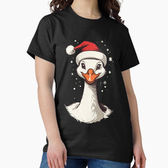 Festive Duck Sweet Christmas Motif With Hat Classic T Shirt