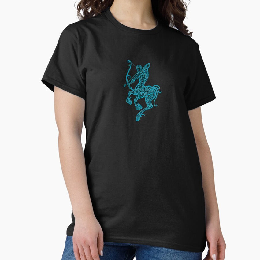 Blue Sagittarius Zodiac Sign in the Stars Classic T-Shirt