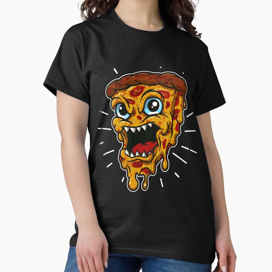 Funny angry Pizza Monster Classic T-Shirt