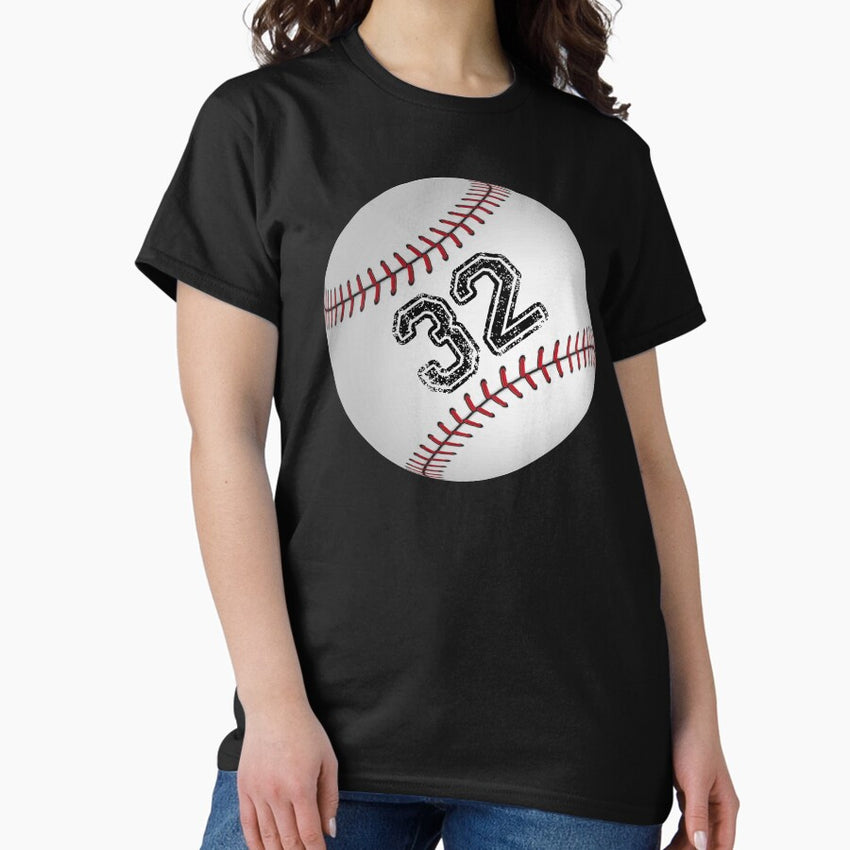 Baseball ball number 32, thirty two Classic T-Shirt