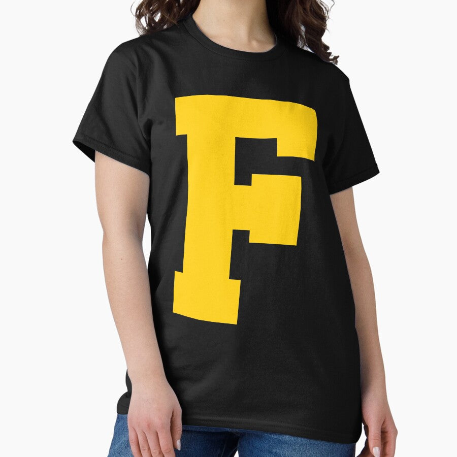 Alphabet, Yellow F, Sports letter F Classic T-Shirt
