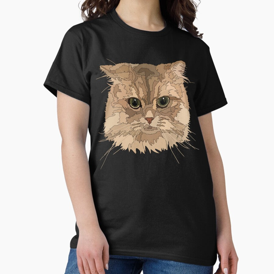 Long-Haired Cat With Green Eyes Classic T-Shirt