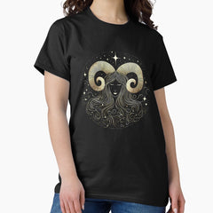 Aries Zodiac Sign Bold Fire Horoscope Art For The Fearless Ram Classic T Shirt