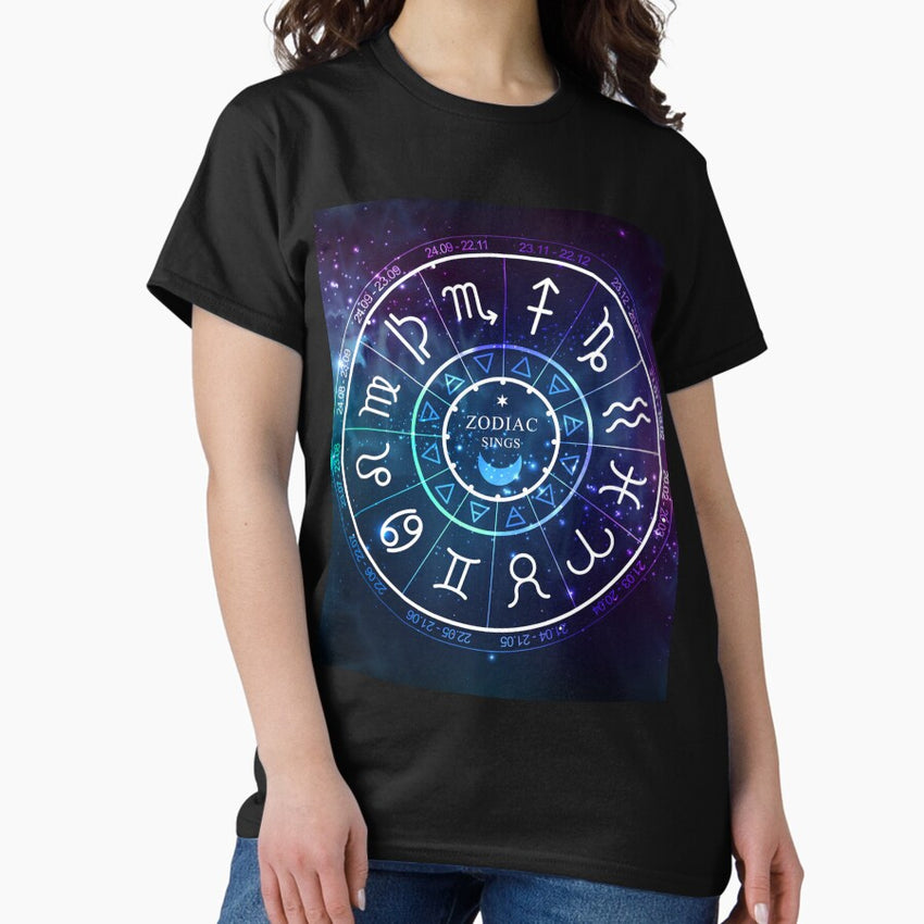 Zodiac signs wheel with dates Classic T-Shirt
