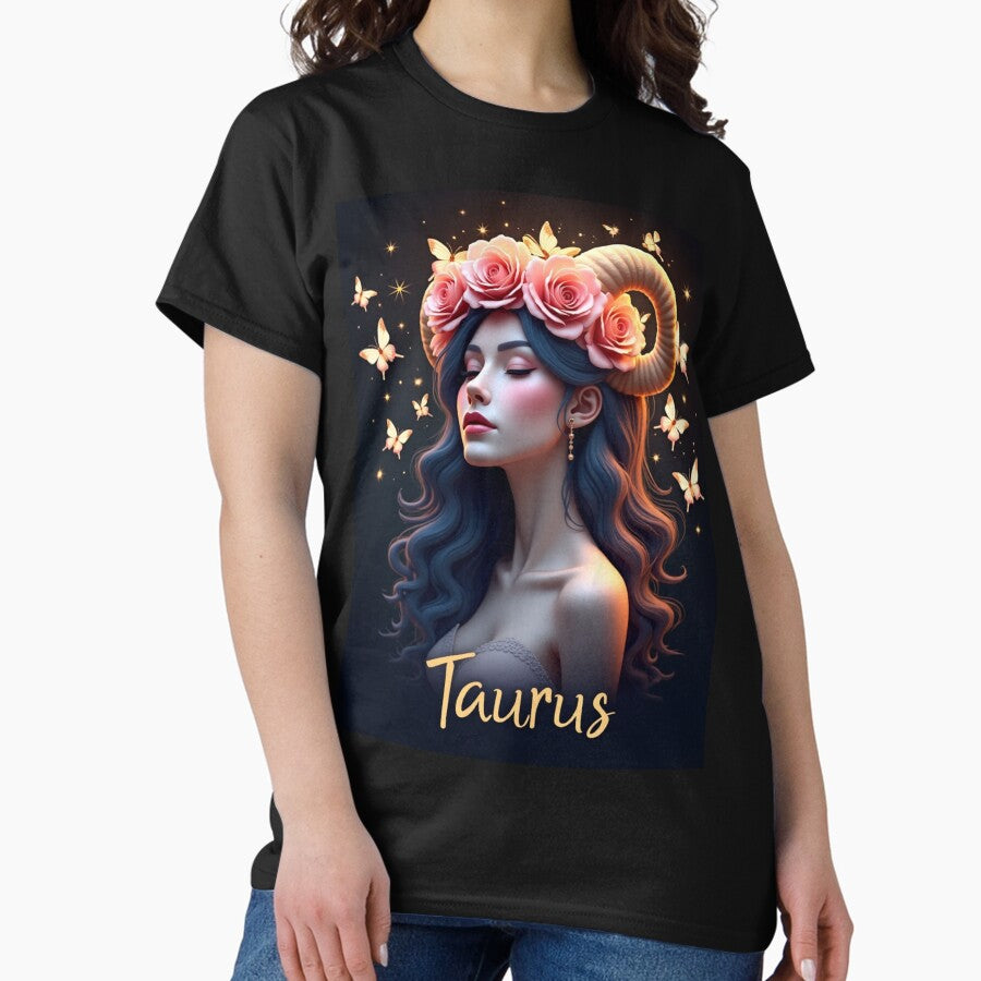 beautiful taurus floral woman Classic T-Shirt
