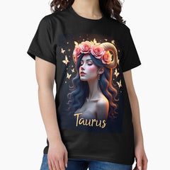 beautiful taurus floral woman Classic T-Shirt