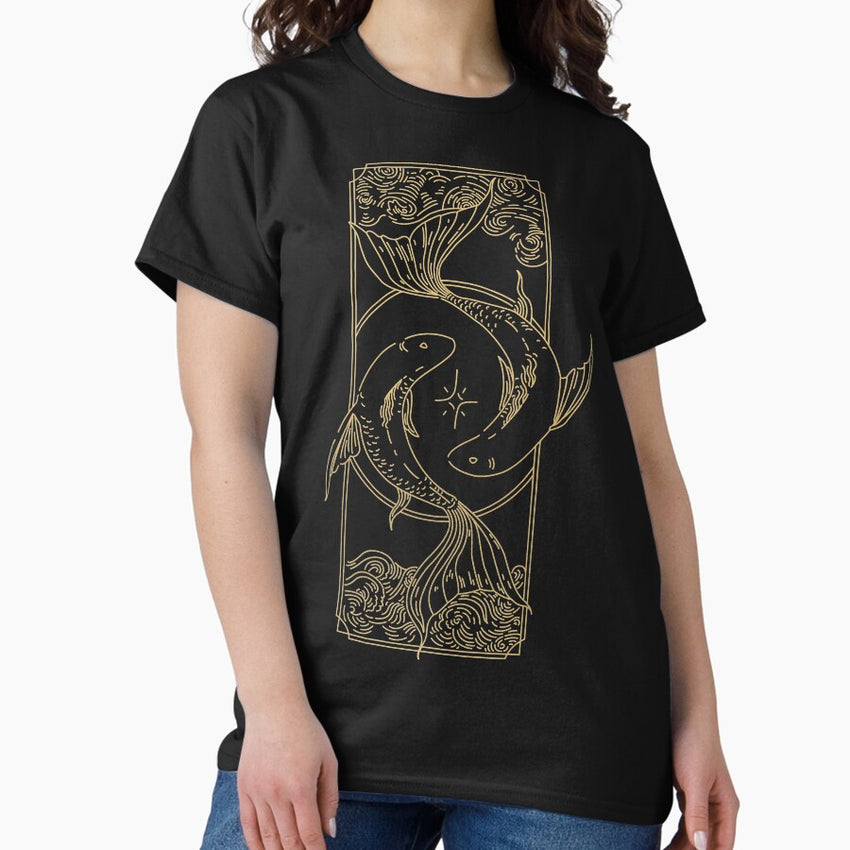 Pisces Ancient Astrology Sign Tarot Golden Zodiac Classic T-Shirt