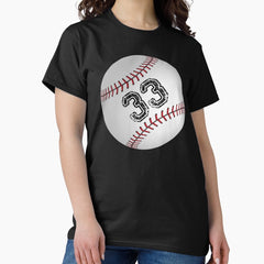 Baseball ball number 33, thirty three Classic T-Shirt