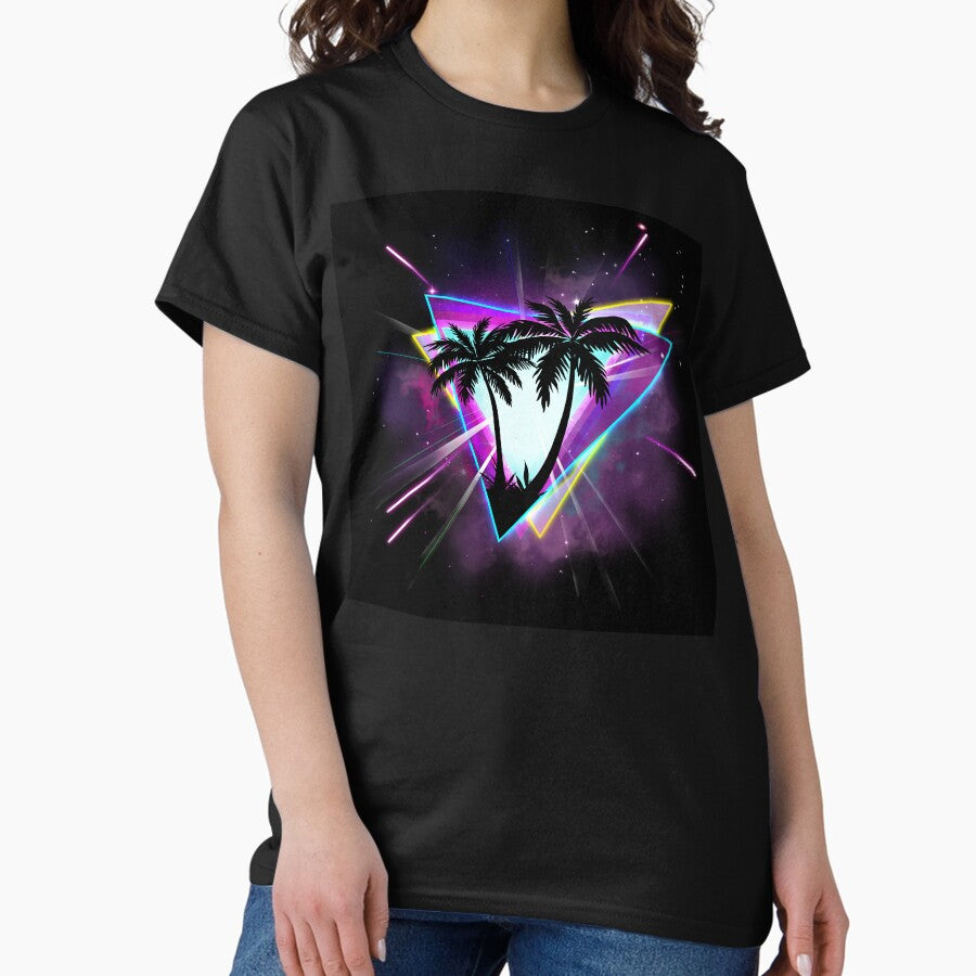Vaporwave Mood Aesthetic Space Palms Classic T Shirt
