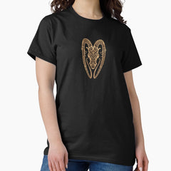 Rustic Aries Zodiac Sign on Black Classic T-Shirt