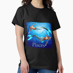 Pisces mermaids swimming in the sea Classic T-Shirt