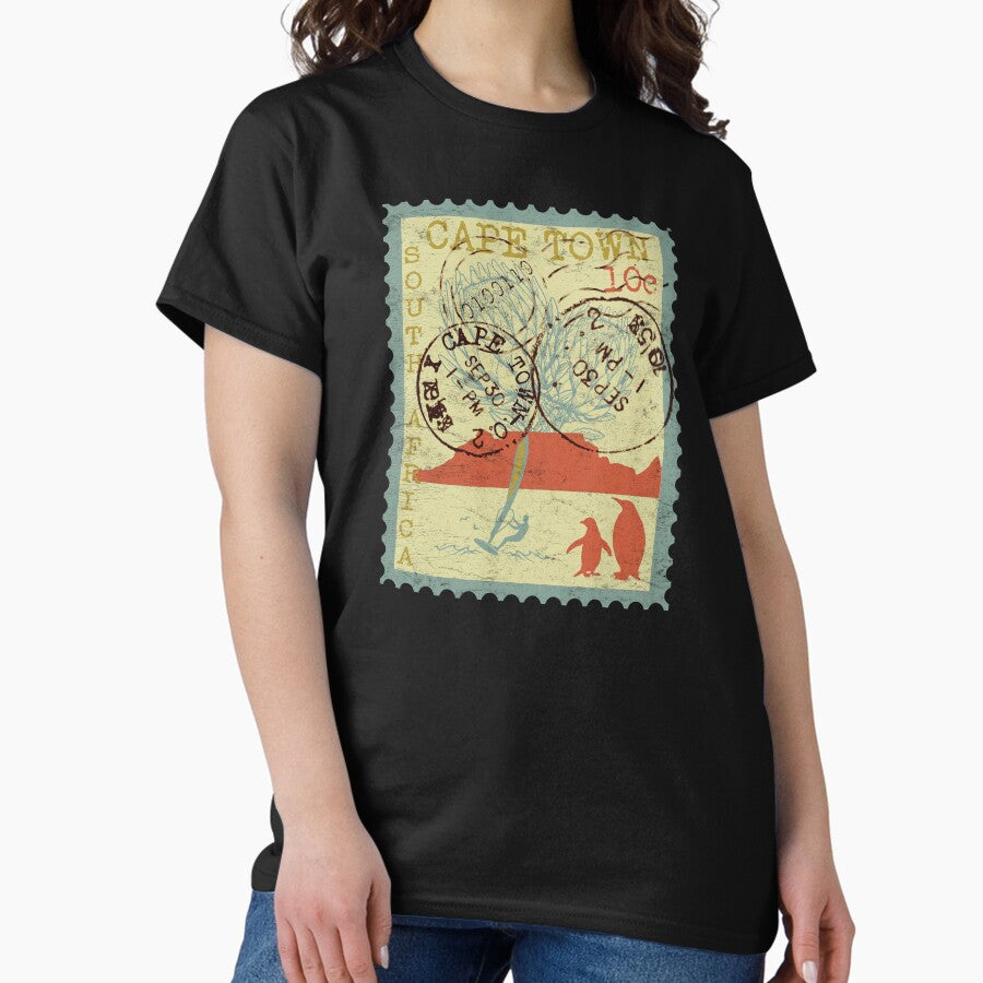 Cape Town, South Africa Travel Destination Postage Stamp Classic T-Shirt