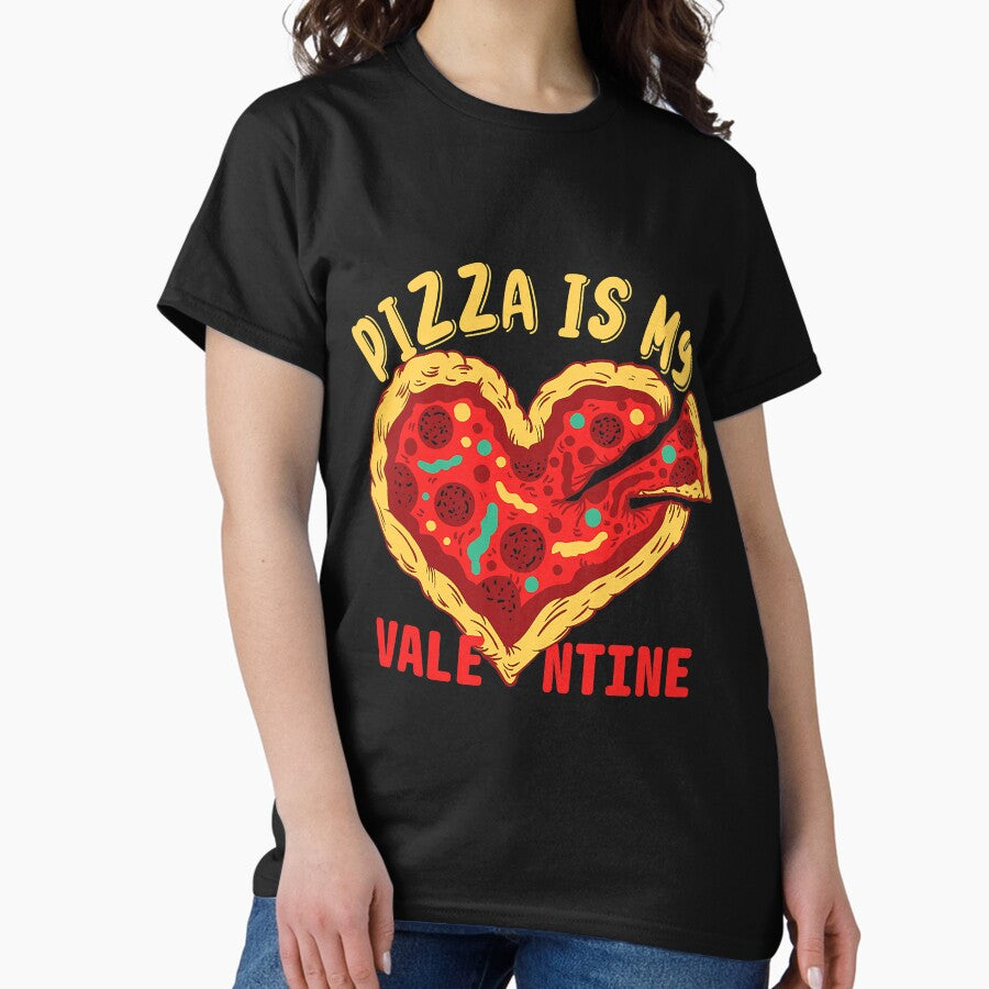 Pizza Is My Valentine Shirts Funny Valentines Day Boys Kids Classic T-Shirt