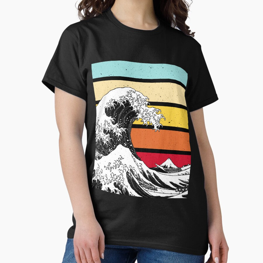 Great Wave Off Kanagawa Retro Vintage Classic T Shirt