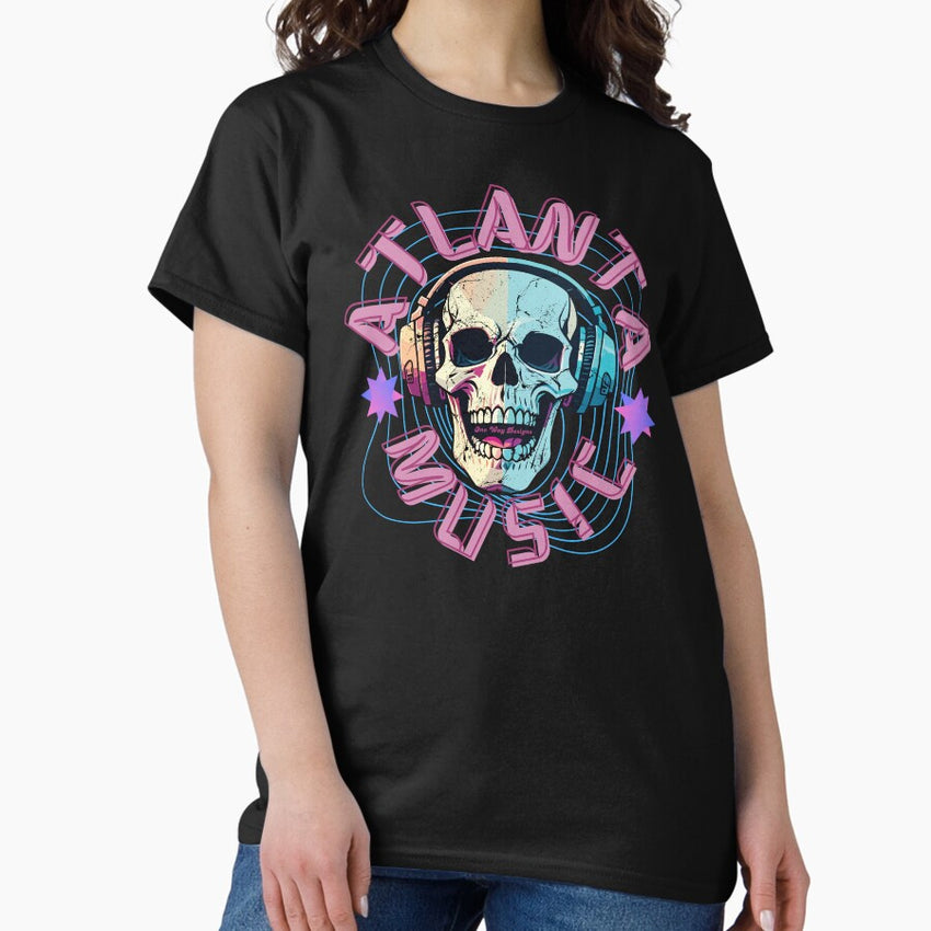 Atlanta Music Skull Design Classic T Shirt