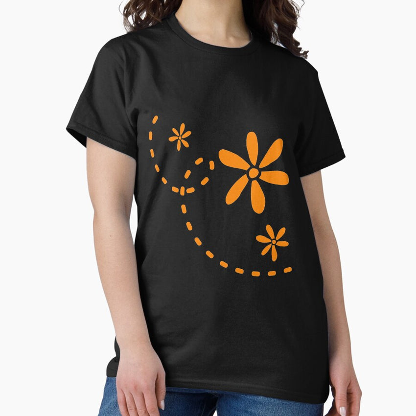 Orange Flower Pattern Classic T-Shirt