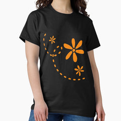 Orange Flower Pattern Classic T-Shirt