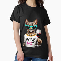 Party savannah cat serves wine and invites Classic T-Shirt