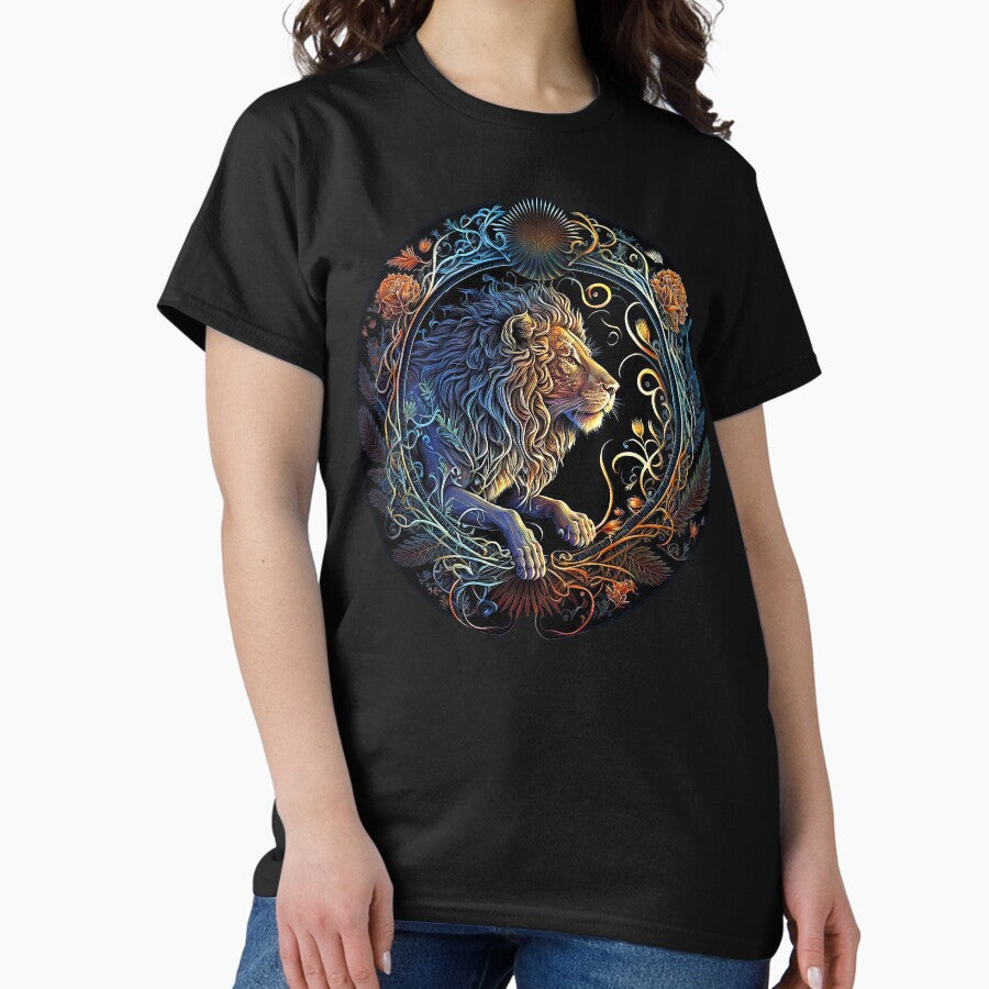 LEO ZODIAC SIGN Midjourney AI Artwork Classic T-Shirt