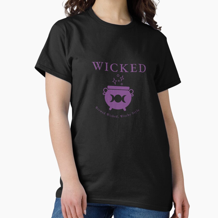 Title: Brewed Wicked, Witchy Style Cauldron T-Shirt Classic T-Shirt