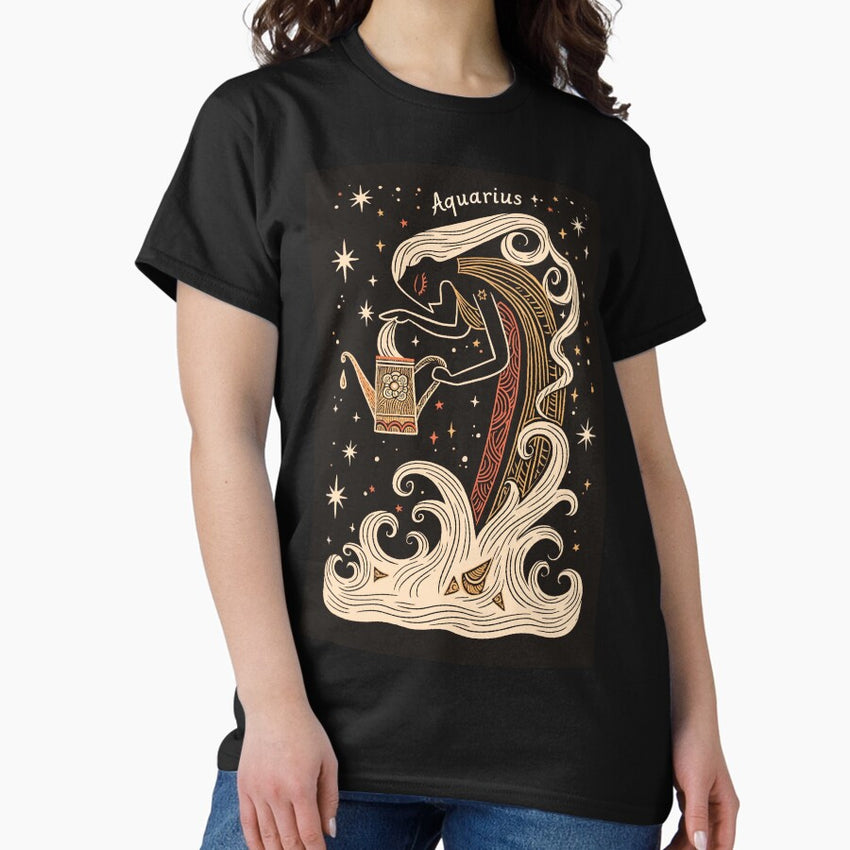 Aquarius – Celestial Zodiac Art Print Classic T-Shirt